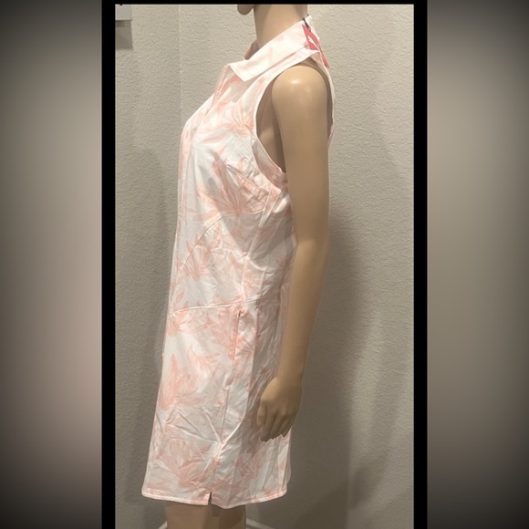 NWT Puma Sleeveless Coral and White Dress w/ shorts - Picture 3 of 7
